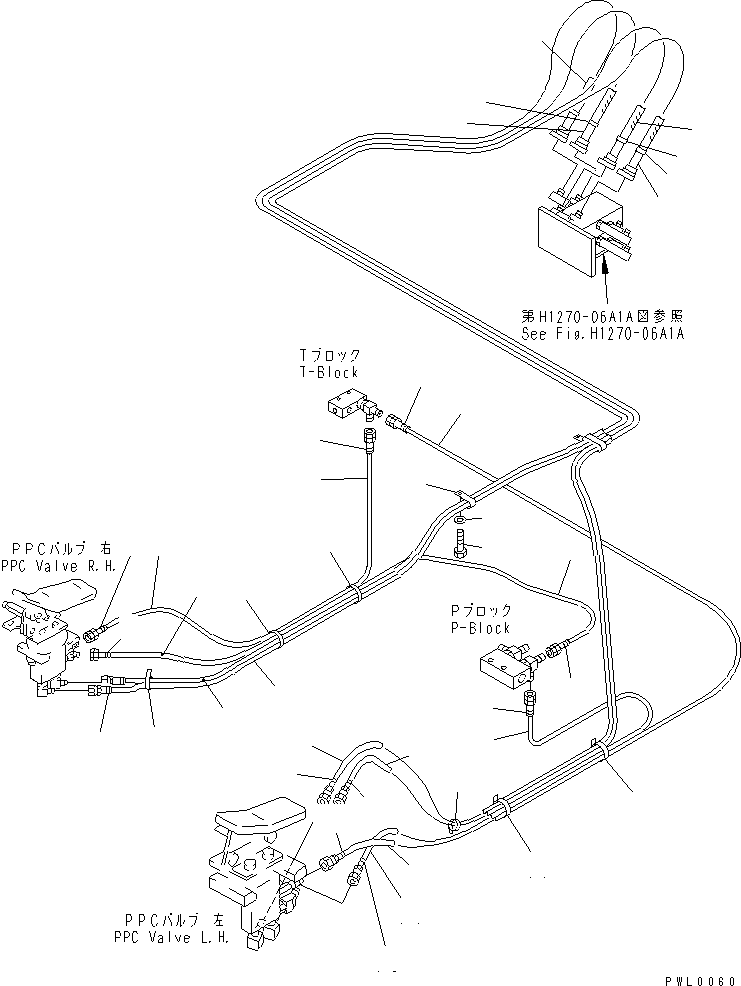 Excavators Komatsu / PC130-6E0-T2 S/N 60001-UP(pc130-4r) / FLOOR FRAME (ATTACHMENT P.P.C. LINE) (2 ACTUATOR)(210690 : K1110-21A8A)