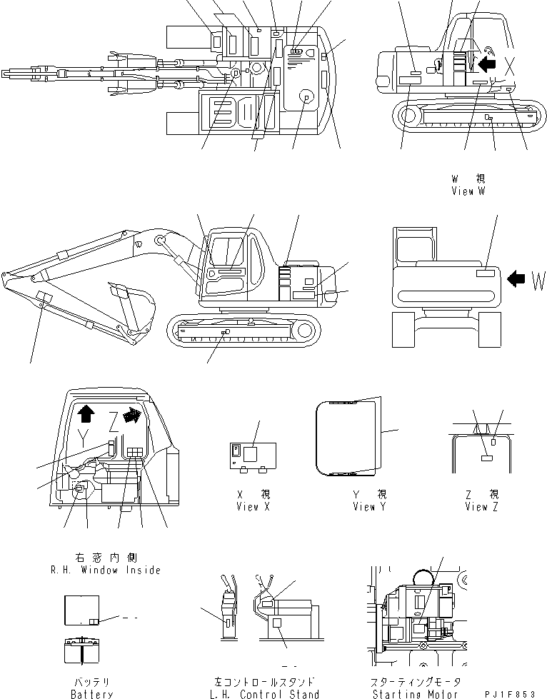 Excavators Komatsu / PC130-6E0-T2 S/N 60001-UP(pc130-4r) / MARK AND PLATES (JAPANESE)(390010 : U0100-01B5)