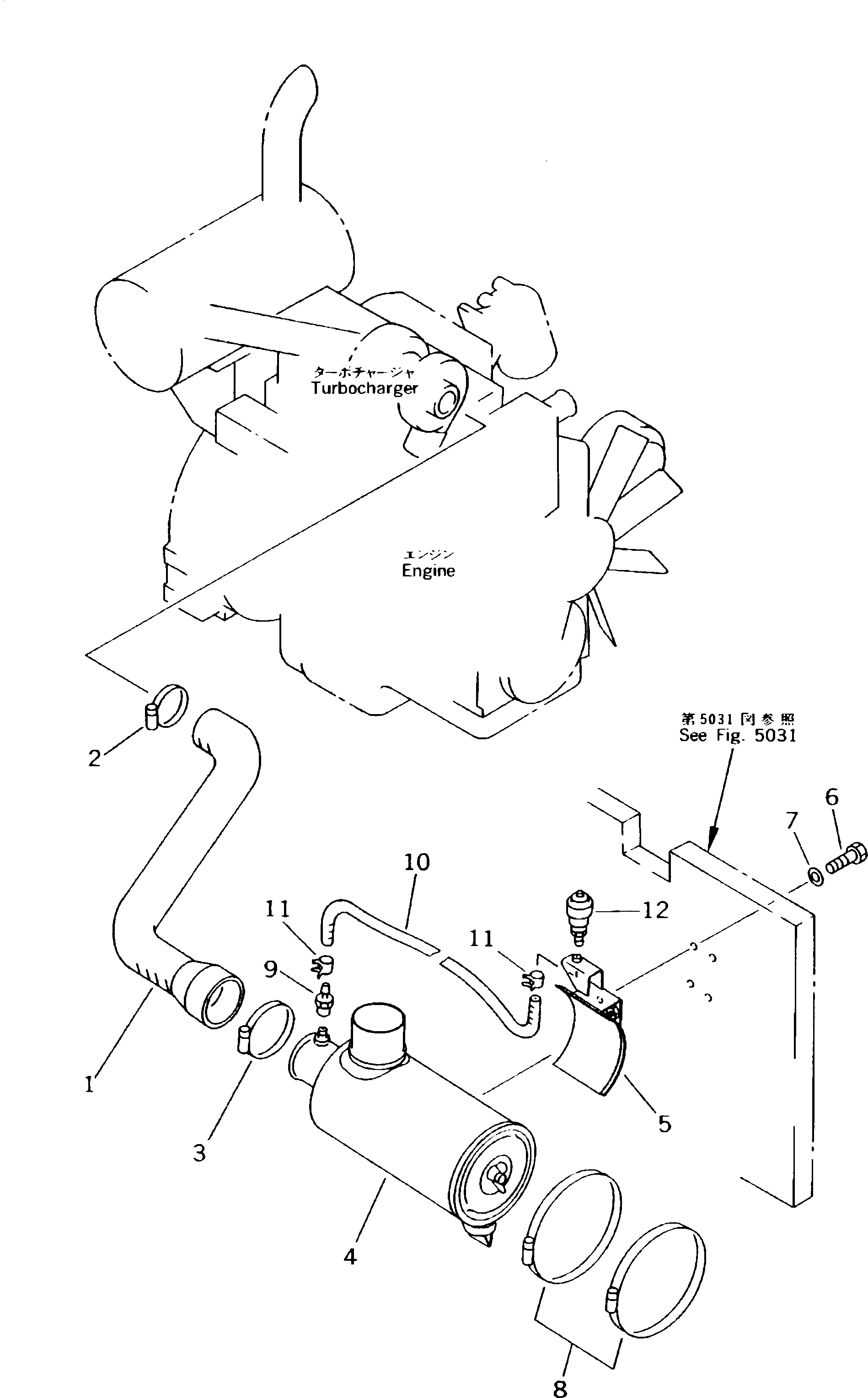 Excavators Komatsu / PC130-5K S/N K20655-UP(pc130-5u) / AIR CLEANER AND MOUNTING(030030 : 1101)