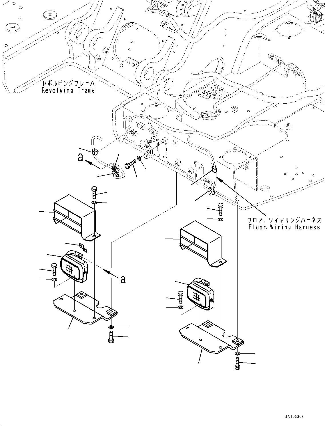 Excavators Komatsu / PC138US-11E0 S/N F60001 AND UP(pc1381e0) / ADDITIONAL WORKING LAMP, DECK(E0310-001002 : E0310-001002)