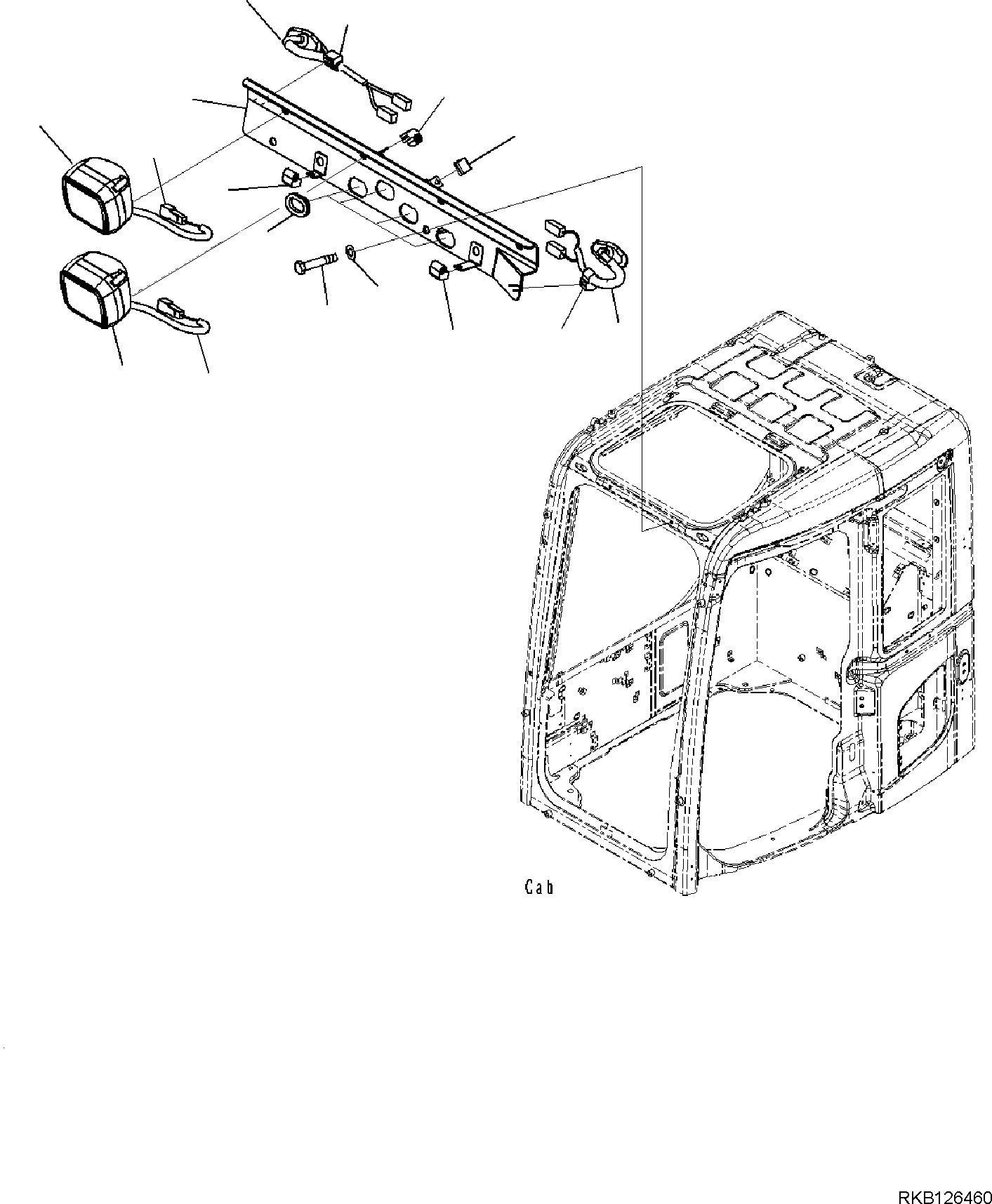 Excavators Komatsu / PC138US-11E0 S/N F60001 AND UP(pc1381e0) / ADDITIONAL WORKING LAMP, FRONT LAMP(E0310-002001 : E0310-002001)