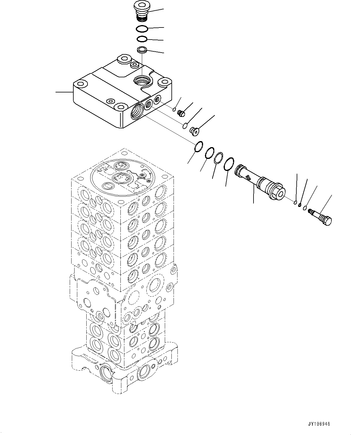Excavators Komatsu / PC138US-11E0 S/N F60001 AND UP(pc1381e0) / CONTROL VALVE, 8-VALVE (1/29)(H0120-001001 : H0120-001001)