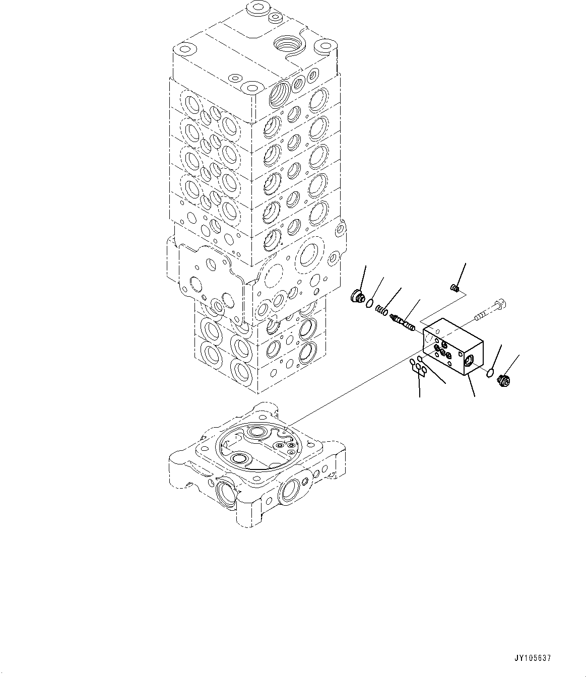 Excavators Komatsu / PC138US-11E0 S/N F60001 AND UP(pc1381e0) / CONTROL VALVE, 8-VALVE (17/29)(H0120-003017 : H0120-003017)
