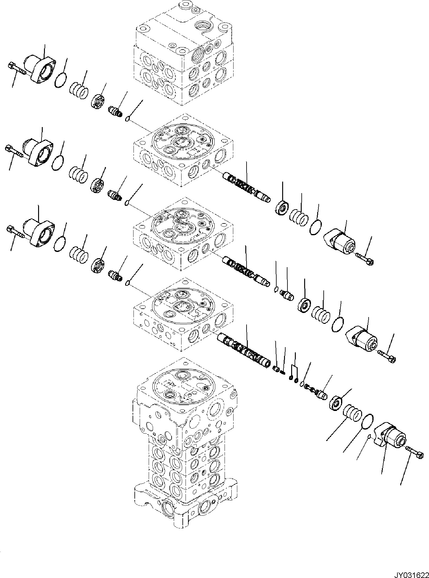 Excavators Komatsu / PC138US-11E0 S/N F60001 AND UP(pc1381e0) / CONTROL VALVE, 9-VALVE (3/29)(H0120-005003 : H0120-005003)