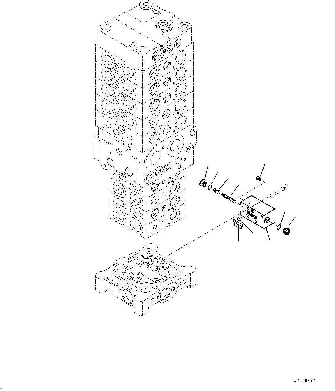 Excavators Komatsu / PC138US-11E0 S/N F60001 AND UP(pc1381e0) / CONTROL VALVE, 9-VALVE (17/29)(H0120-005017 : H0120-005017)