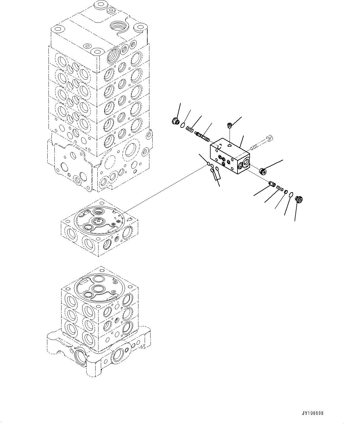 Excavators Komatsu / PC138US-11E0 S/N F60001 AND UP(pc1381e0) / CONTROL VALVE, 9-VALVE (20/29)(H0120-005020 : H0120-005020)