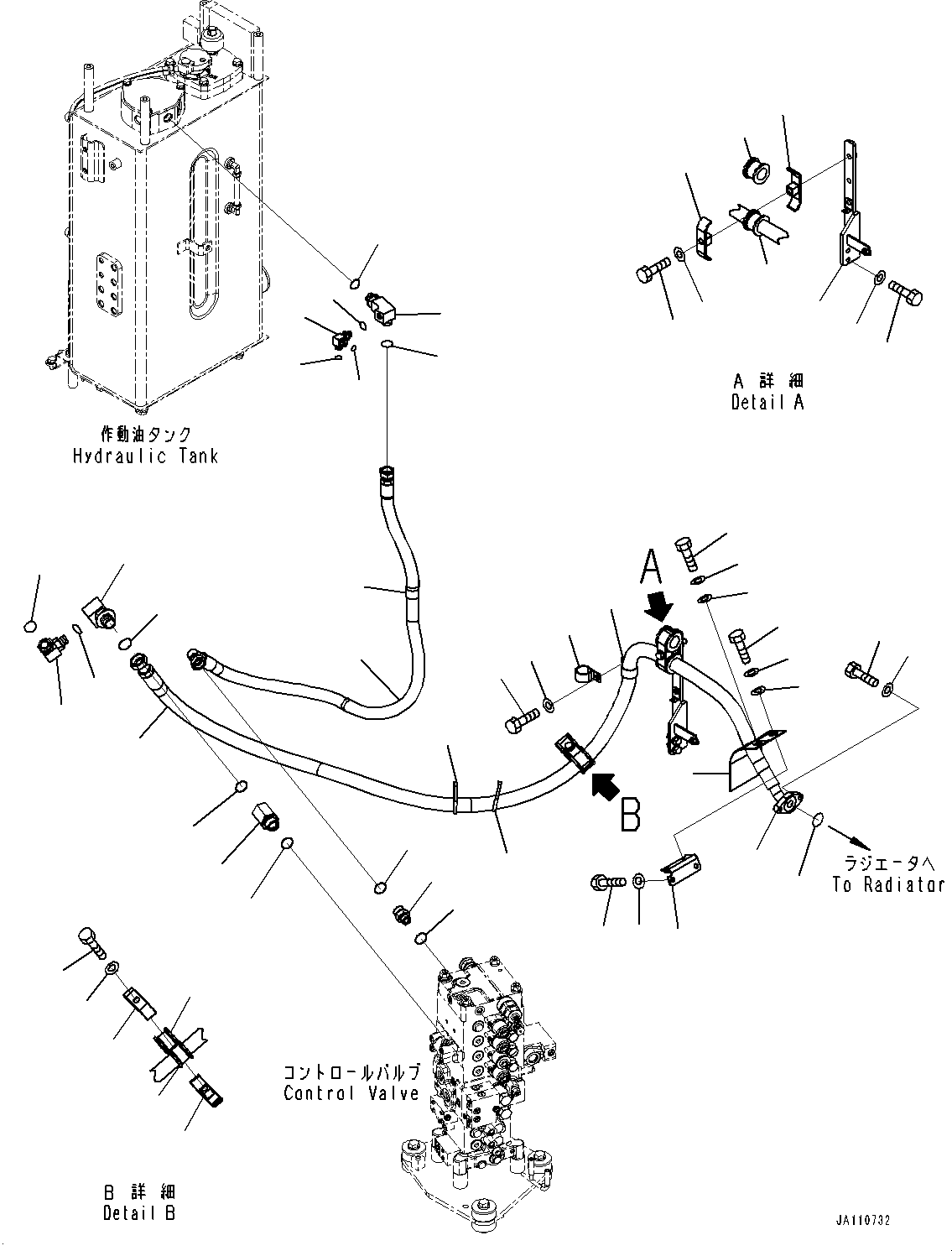 Excavators Komatsu / PC138US-11E0 S/N F60001 AND UP(pc1381e0) / OIL COOLER PIPING(H0320-002001 : H0320-002001)