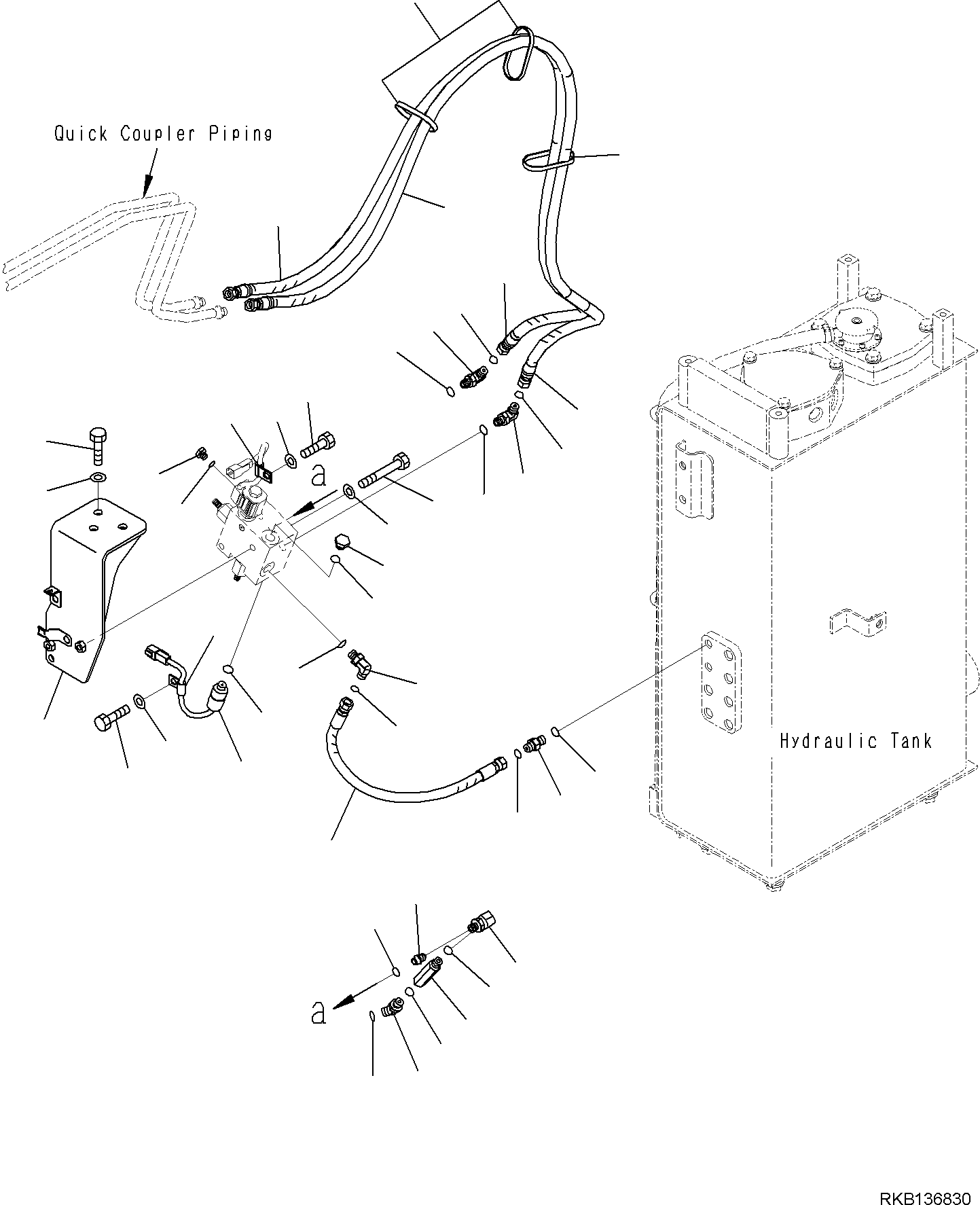 Excavators Komatsu / PC138US-11E0 S/N F60001 AND UP(pc1381e0) / QUICK COUPLER PIPING(H1271-001001 : H1271-001001)