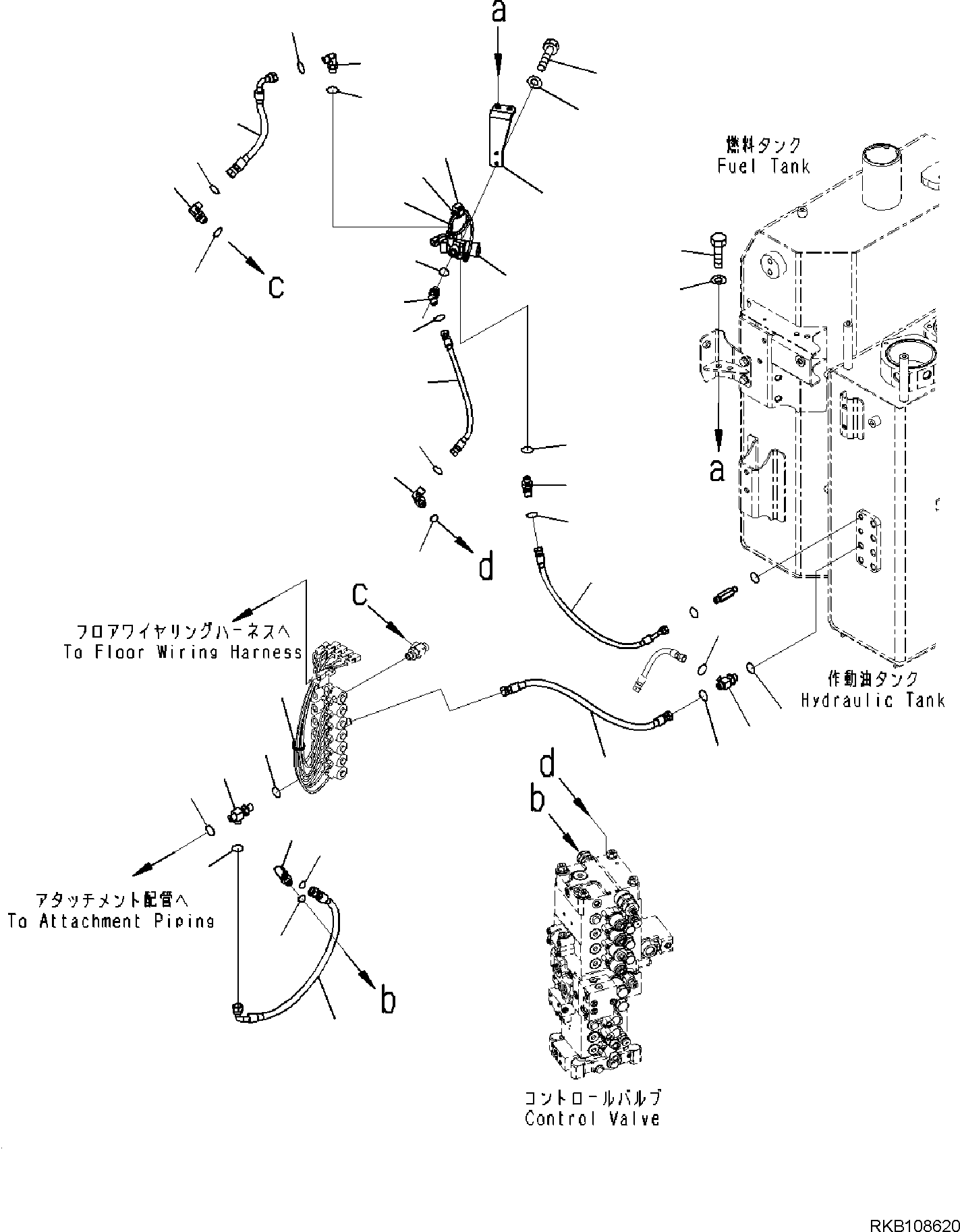 Excavators Komatsu / PC138US-11E0 S/N F60001 AND UP(pc1381e0) / SOLENOID VALVE, PPC AND DRAIN PIPING(H1831-001002 : H1831-001002)