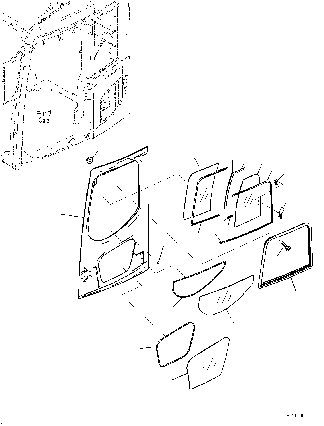 Excavators Komatsu / PC138US-11E0 S/N F60001 AND UP(pc1381e0) / CAB AND FLOOR FRAME, DOOR(K1110-002005 : K1110-002005)