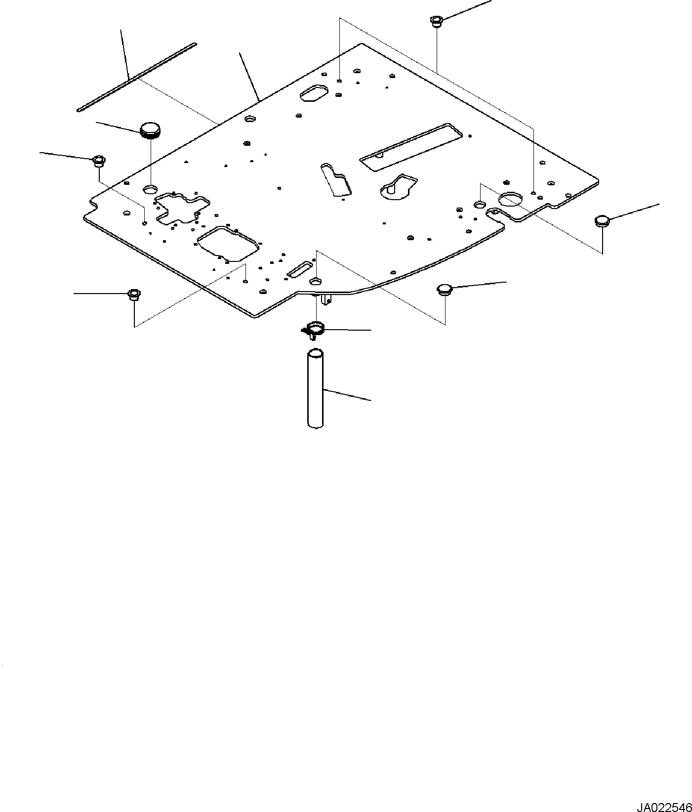 Excavators Komatsu / PC138US-11E0 S/N F60001 AND UP(pc1381e0) / CAB AND FLOOR FRAME, FLOOR AND CAP(K1110-002024 : K1110-002024)