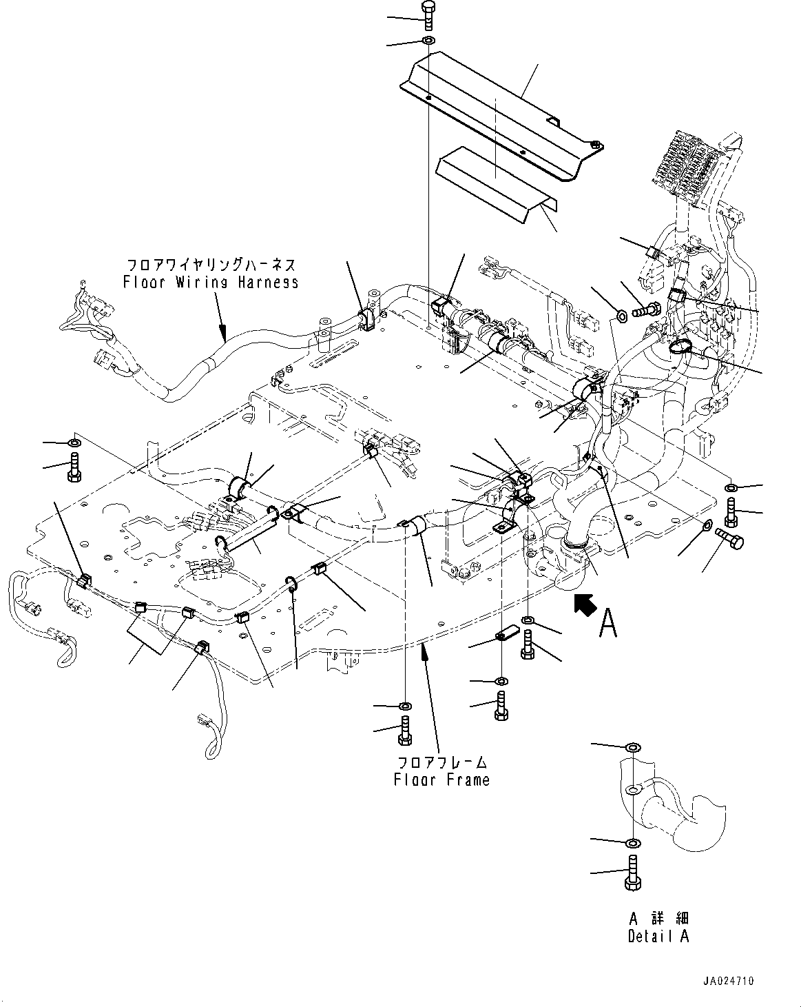 Excavators Komatsu / PC138US-11E0 S/N F60001 AND UP(pc1381e0) / CAB AND FLOOR FRAME, WIRING HARNESS CLAMP(K1110-002032 : K1110-002032)