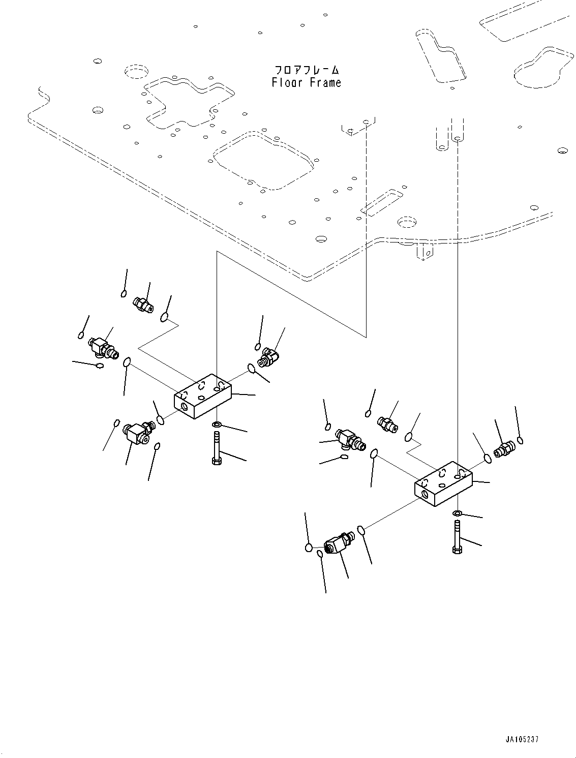 Excavators Komatsu / PC138US-11E0 S/N F60001 AND UP(pc1381e0) / CAB AND FLOOR FRAME, FLOOR, P, T BLOCK(K1110-001053 : K1110-001053)