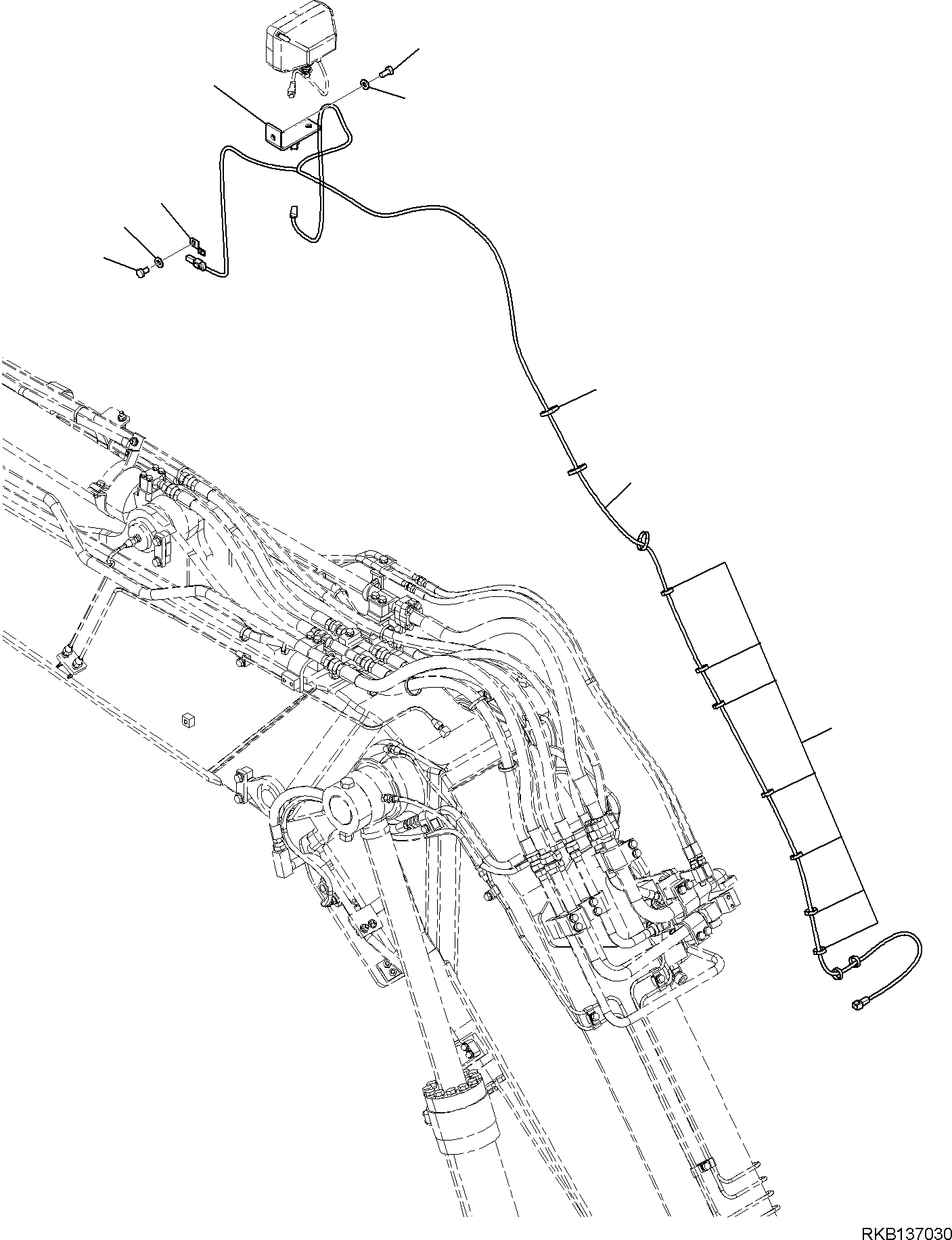 Excavators Komatsu / PC138US-11E0 S/N F60001 AND UP(pc1381e0) / 2-PIECE BOOM, WORKING LAMP(T1110-006008 : T1110-006008)