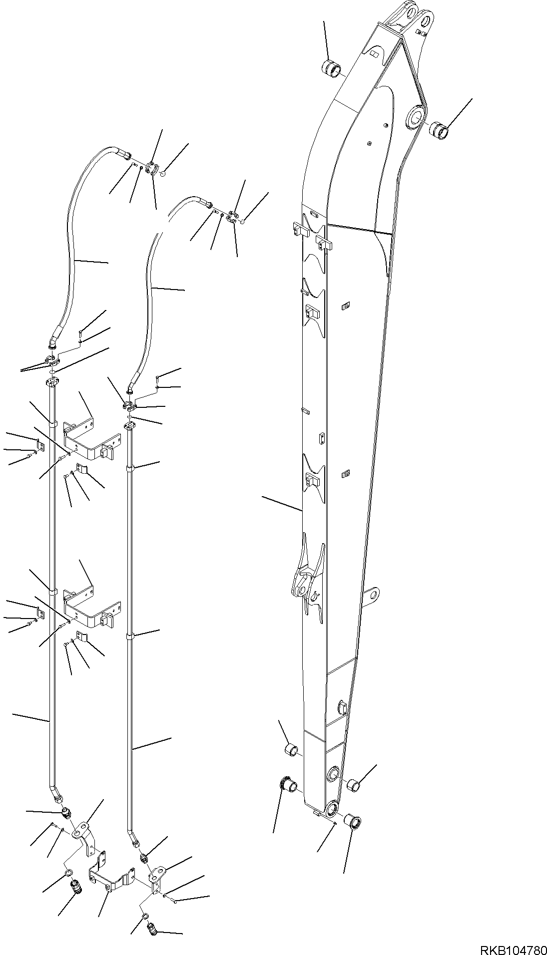 Excavators Komatsu / PC138US-11E0 S/N F60001 AND UP(pc1381e0) / ARM, ARM PIPING (1/2)(T1210-014001 : T1210-014001)