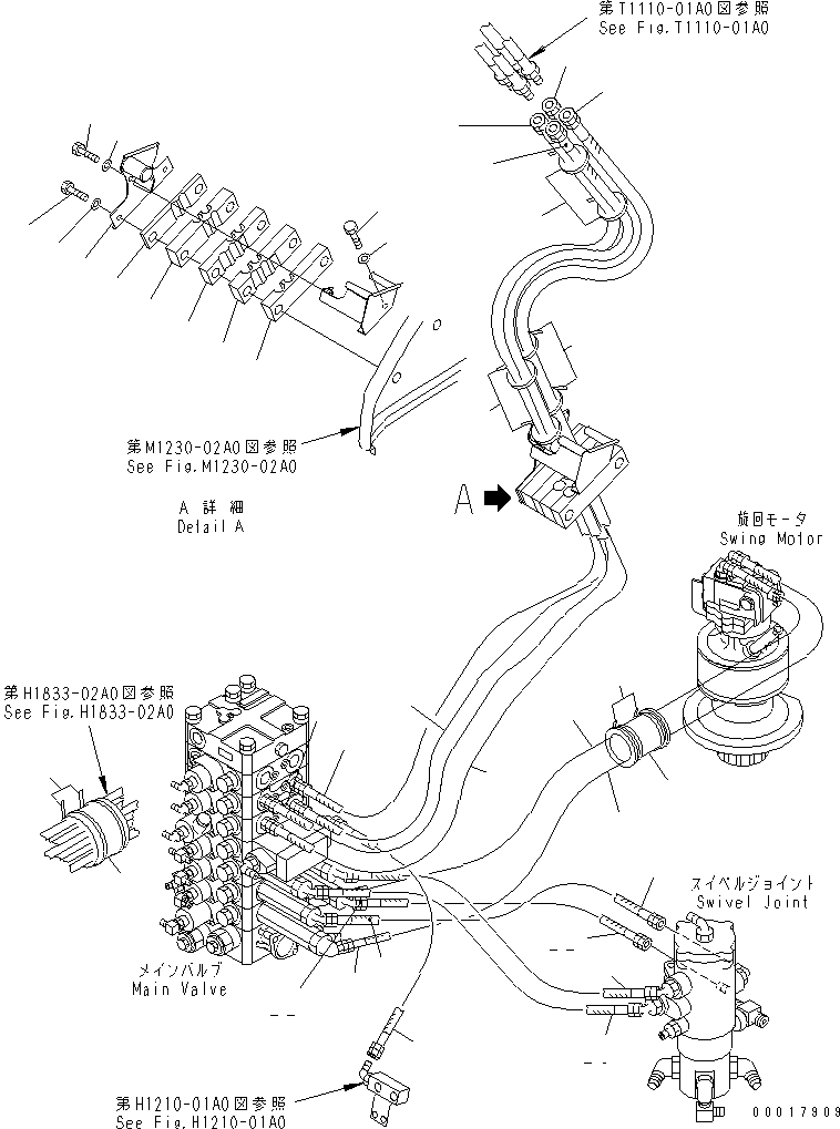 Excavators Komatsu / PC138US-2E S/N 4501-UP (For EU)(pc138u0c) / ARM AND BUCKET LINE (3/3) (FOR 1-ATTACHMENT)(150210 : H1220-03A2)