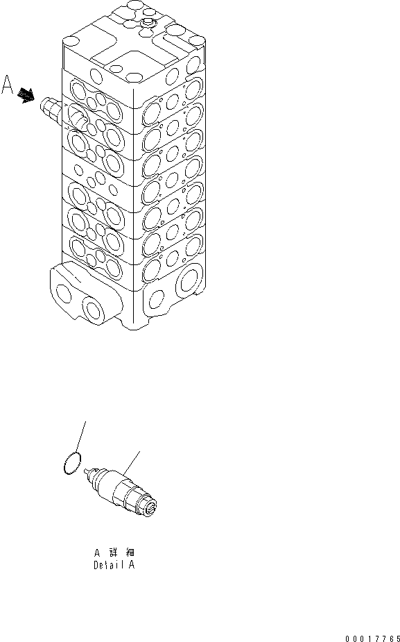 Excavators Komatsu / PC138US-2E S/N 4501-UP (For EU)(pc138u0c) / MAIN VALVE (7-VALVE) (12/12) (FOR BLADE)(450370 : Y1662-12A0)