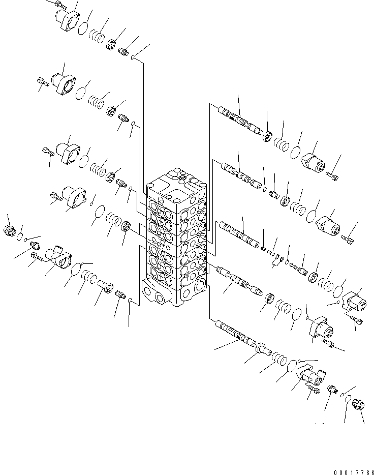 Excavators Komatsu / PC138US-2E S/N 4501-UP (For EU)(pc138u0c) / MAIN VALVE (7-VALVE) (2/13) (FOR ATTACHMENT)(450390 : Y1662-22A0)