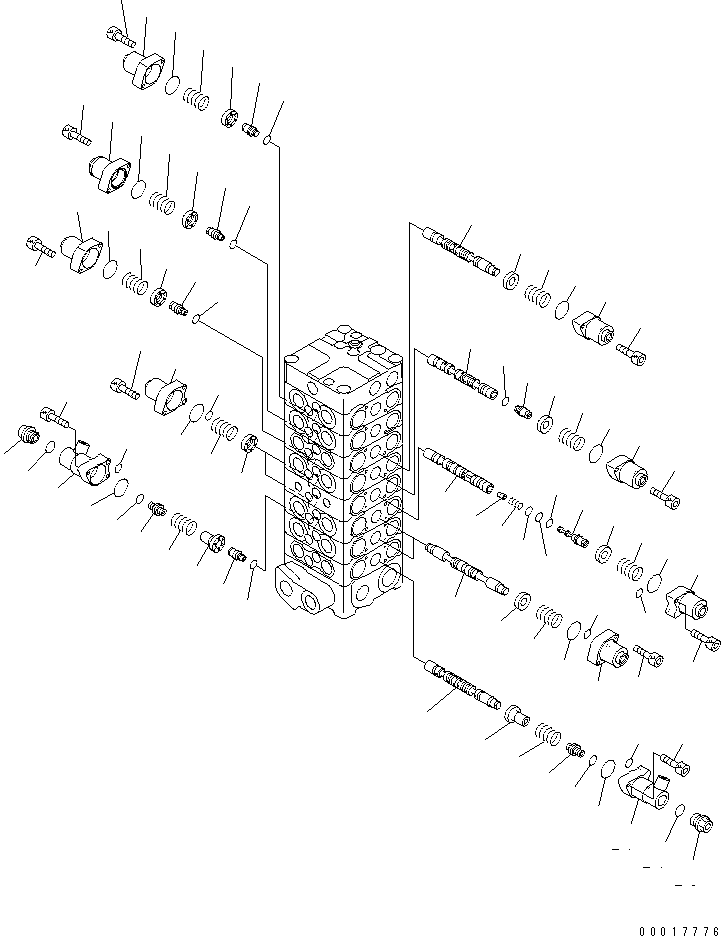 Excavators Komatsu / PC138US-2E S/N 4501-UP (For EU)(pc138u0c) / MAIN VALVE (8-VALVE) (2/15) (FOR 2-ACTUATOR ATTACHMENT)(450660 : Y1664-22A0)