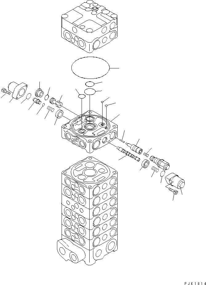 Excavators Komatsu / PC138US-2E S/N 4501-UP (For EU)(pc138u0c) / MAIN VALVE (8-VALVE) (12/15) (FOR 2-ACTUATOR ATTACHMENT)(450760 : Y1664-32A0)