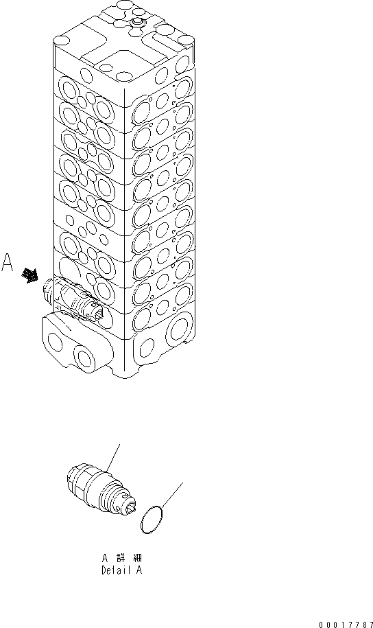 Excavators Komatsu / PC138US-2E S/N 4501-UP (For EU)(pc138u0c) / MAIN VALVE (9-VALVE) (7/16) (FOR 2-ACTUATOR ATTACHMENT AND BLADE)(450860 : Y1666-07A0)