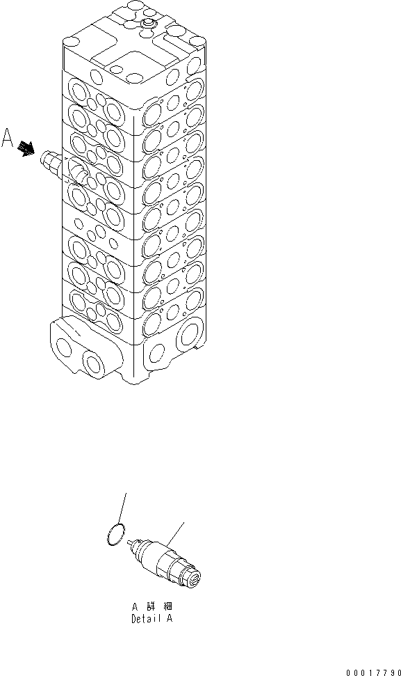 Excavators Komatsu / PC138US-2E S/N 4501-UP (For EU)(pc138u0c) / MAIN VALVE (9-VALVE) (12/16) (FOR 2-ACTUATOR ATTACHMENT AND BLADE)(450910 : Y1666-12A0)