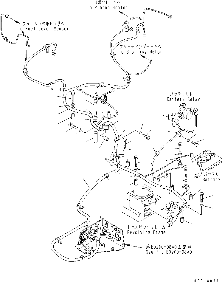 Excavators Komatsu / PC138US-2-A S/N 4501-UP(pc138u0r) / VEHICLE ELECTRICAL (MAIN HARNESS 1/3)(120040 : E0200-02A0)