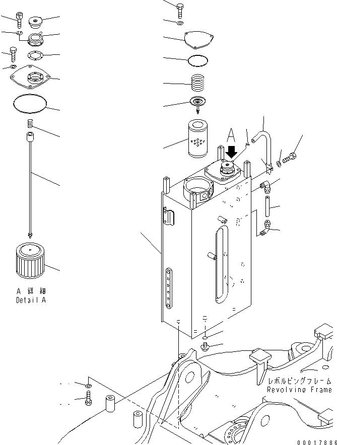 Komatsu parts book diagram for PC138US-2-A S/N 4501-UP: HYDRAULIC TANK