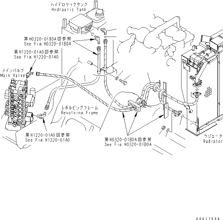 Komatsu parts book diagram for PC138US-2-A S/N 4501-UP: RETURN LINE
