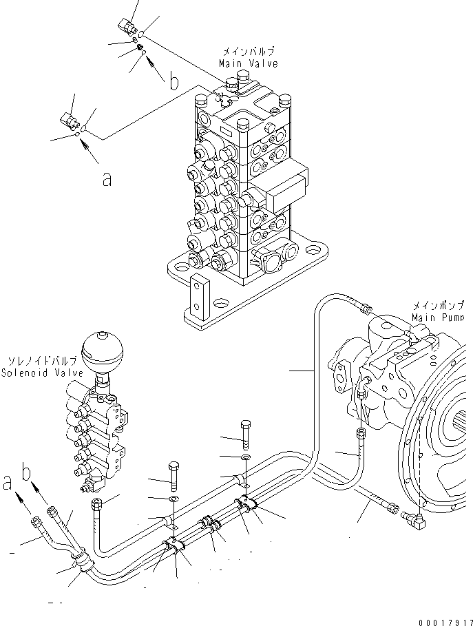 Komatsu parts book diagram for PC138US-2-A S/N 4501-UP: L.S. LINE (FOR 6-VALVE)