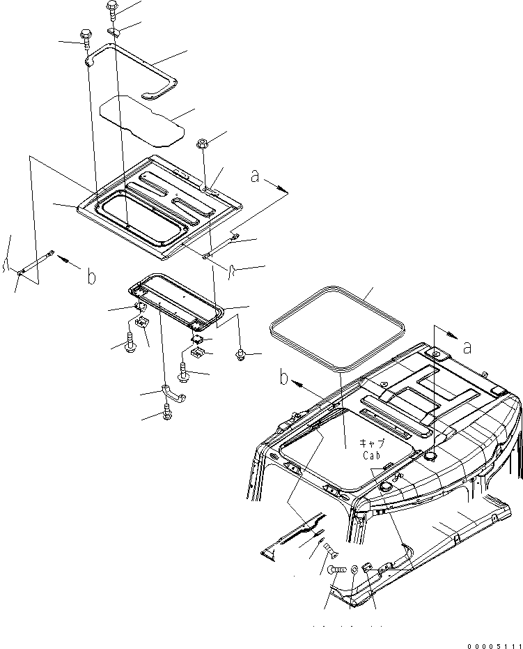 Komatsu parts book diagram for PC138US-2-A S/N 4501-UP: OPERATOR'S CAB (ROOF WINDOW)