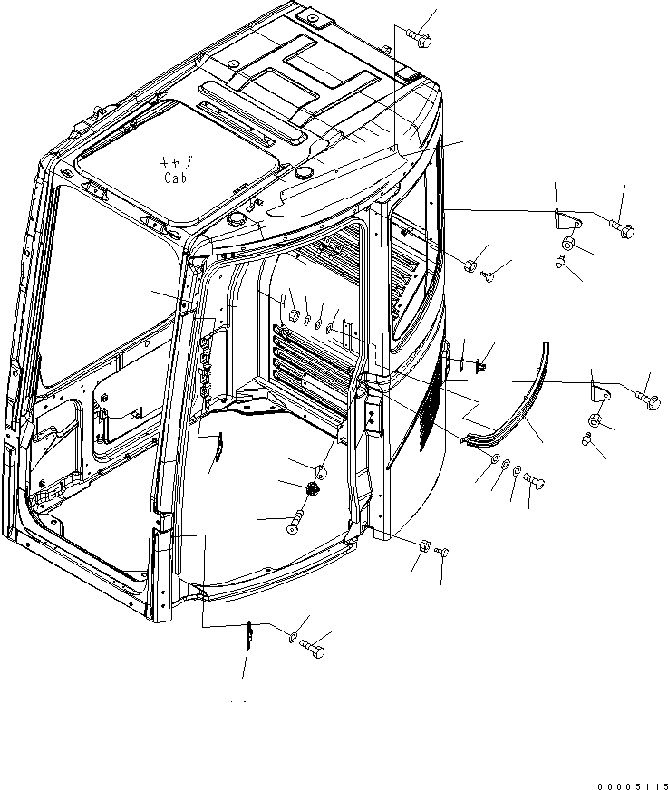 Komatsu parts book diagram for PC138US-2-A S/N 4501-UP: OPERATOR'S CAB (RAIL)