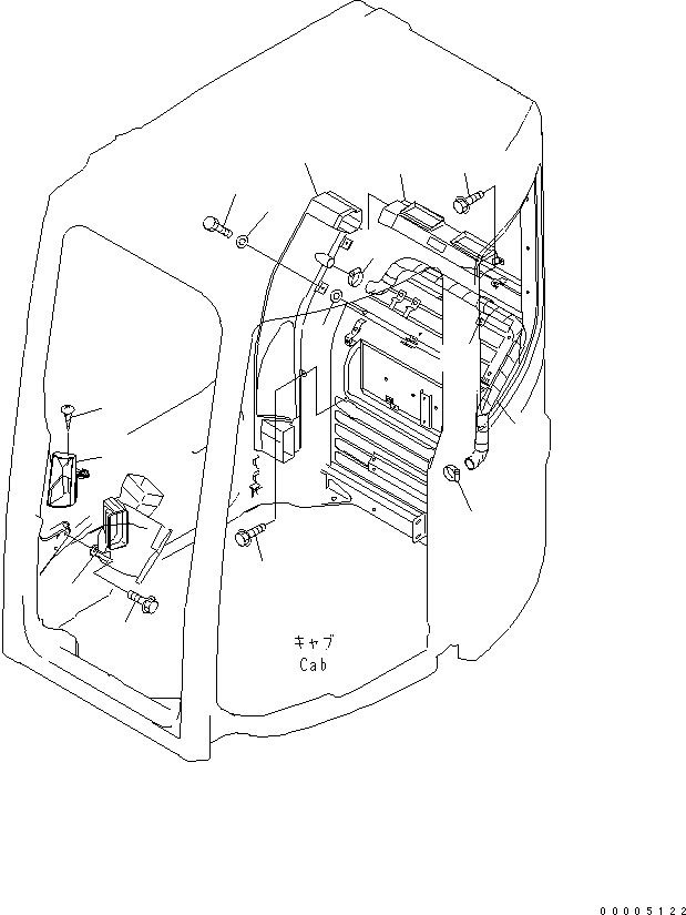 Komatsu parts book diagram for PC138US-2-A S/N 4501-UP: OPERATOR'S CAB (DUCT)