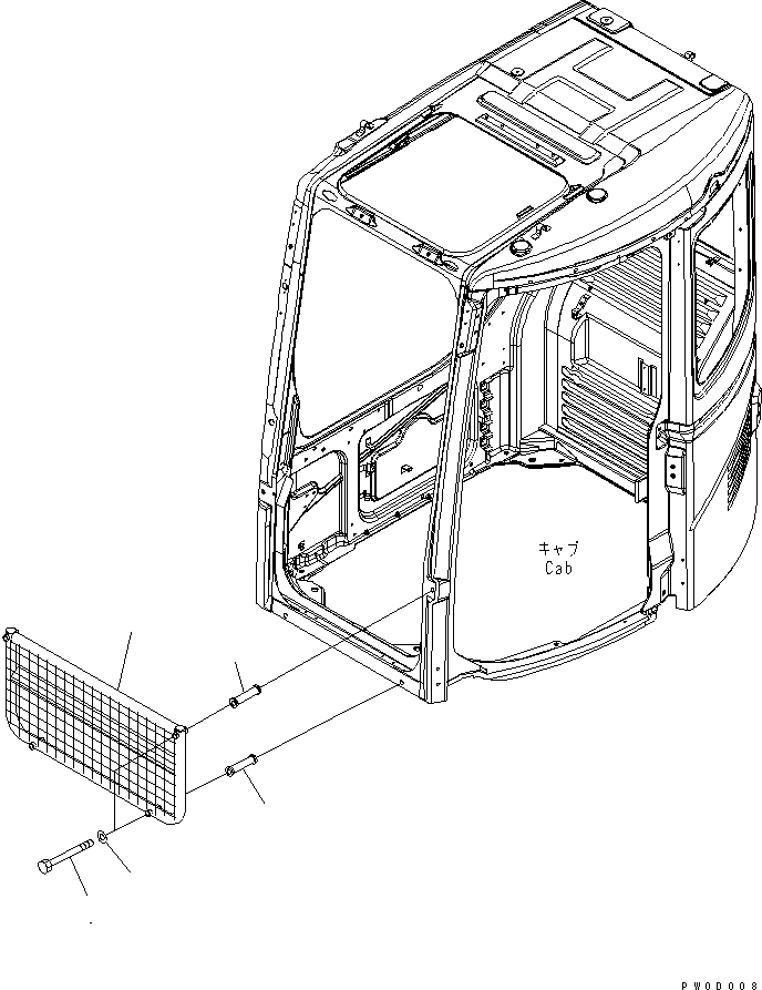 Komatsu parts book diagram for PC138US-2-A S/N 4501-UP: FRONT GUARD (HALF GUARD)