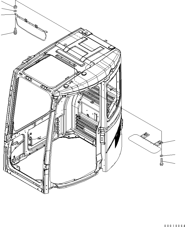 Komatsu parts book diagram for PC138US-2-A S/N 4501-UP: SUN VISOR