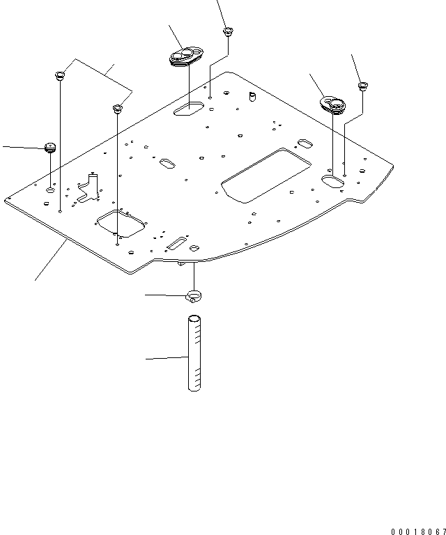 Komatsu parts book diagram for PC138US-2-A S/N 4501-UP: FLOOR FRAME (FLOOR FRAME) (FOR BLADE)