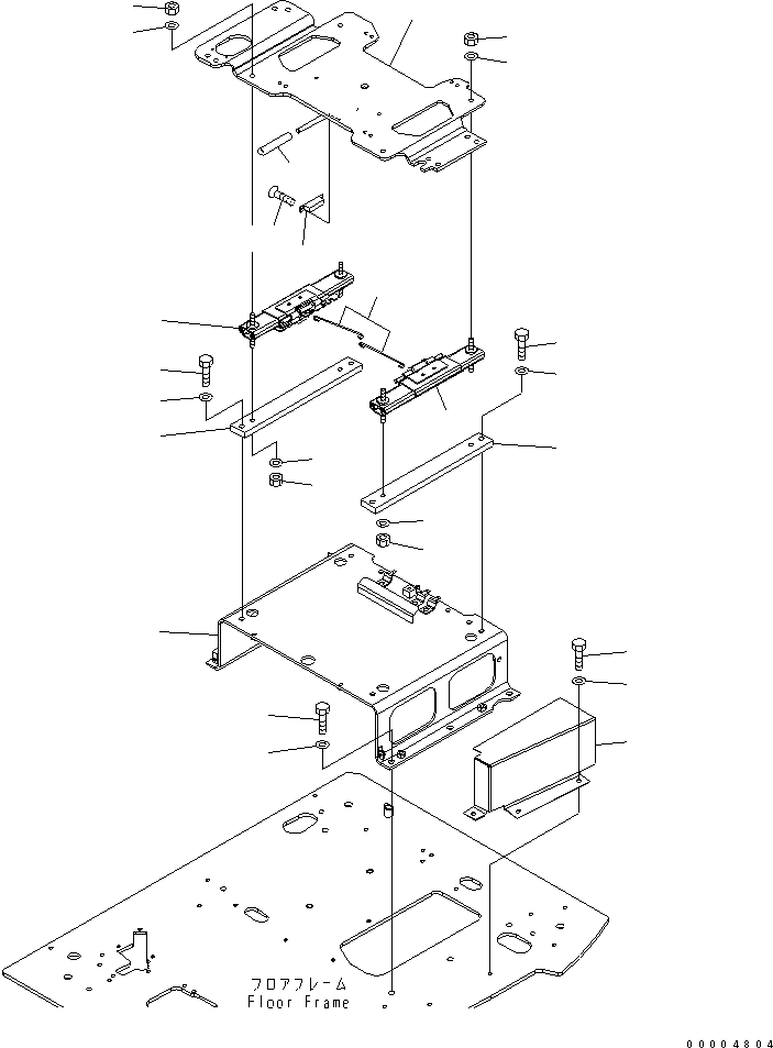 Komatsu parts book diagram for PC138US-2-A S/N 4501-UP: FLOOR FRAME (BASE)