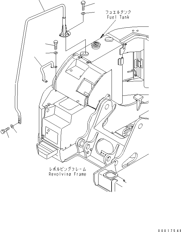Komatsu parts book diagram for PC138US-2-A S/N 4501-UP: HANDRAIL