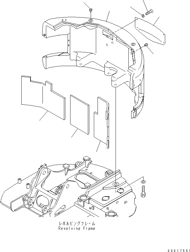 Komatsu parts book diagram for PC138US-2-A S/N 4501-UP: COUNTER WEIGHT (FOR BLADE)
