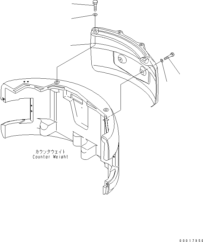 Komatsu parts book diagram for PC138US-2-A S/N 4501-UP: ADDITION COUNTER WEIGHT