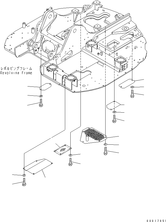 Komatsu parts book diagram for PC138US-2-A S/N 4501-UP: UNDER COVER (BLUE)