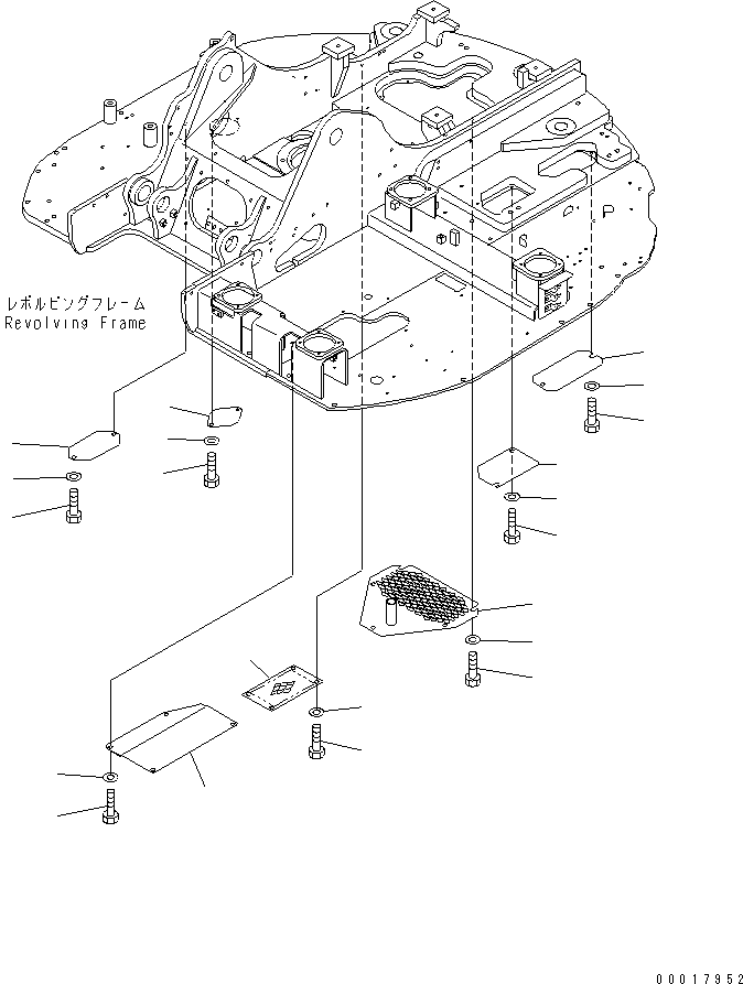 Komatsu parts book diagram for PC138US-2-A S/N 4501-UP: UNDER COVER (STRENGTH TYPE) (BLUE)