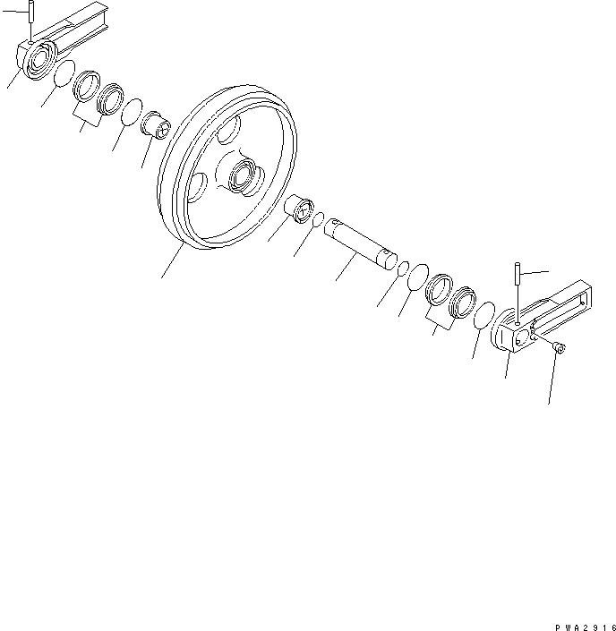 Komatsu parts book diagram for PC138US-2-A S/N 4501-UP: FRONT IDLER