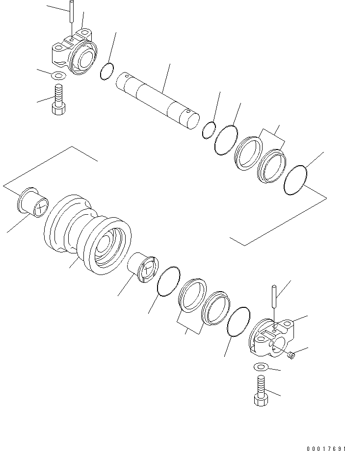 Komatsu parts book diagram for PC138US-2-A S/N 4501-UP: TRACK ROLLER