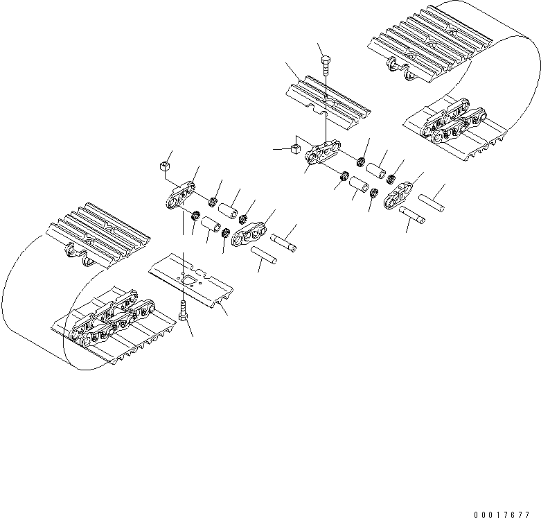 Komatsu parts book diagram for PC138US-2-A S/N 4501-UP: TRACK SHOE (TRIPLE GROUSER WITH LARGE HOLE) (500MM WIDE) (FOR CHIP DOZER)