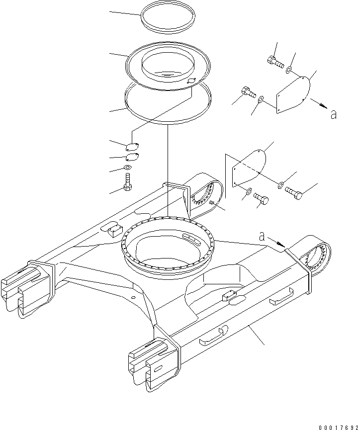Komatsu parts book diagram for PC138US-2-A S/N 4501-UP: TRACK FRAME