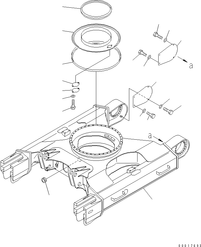 Komatsu parts book diagram for PC138US-2-A S/N 4501-UP: TRACK FRAME (FOR BLADE)
