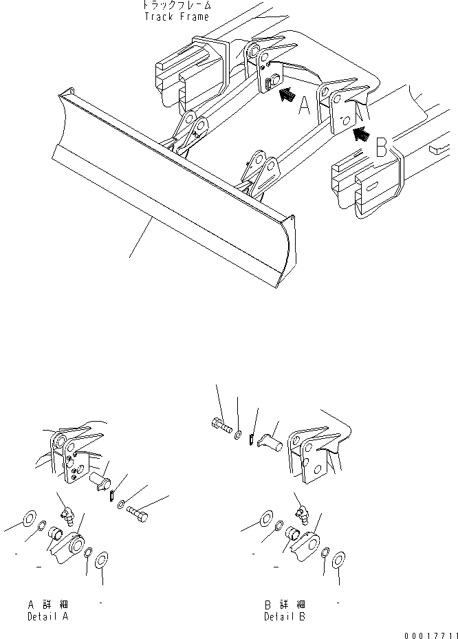 Komatsu parts book diagram for PC138US-2-A S/N 4501-UP: BLADE