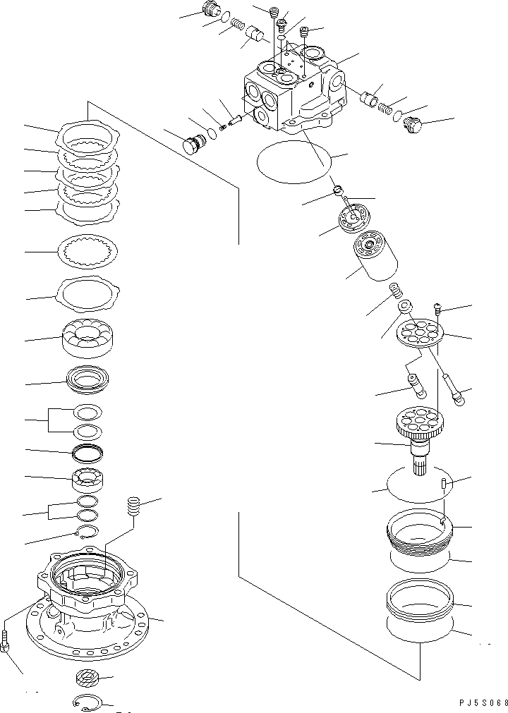 Komatsu parts book diagram for PC138US-2-A S/N 4501-UP: SWING MOTOR (1/2)