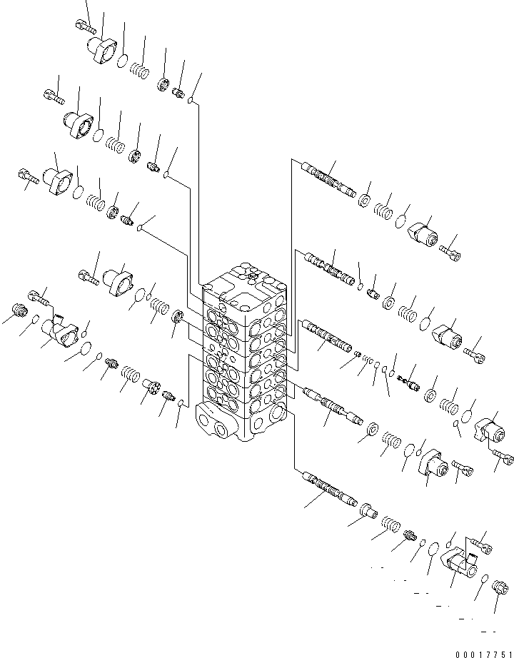 Komatsu parts book diagram for PC138US-2-A S/N 4501-UP: MAIN VALVE (6-VALVE) (2/11)